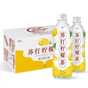 名仁  苏打柠檬茶饮料 低糖气泡水  360ml*24瓶*2