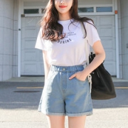 女式韩版百搭高腰牛仔短裤