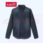 Baleno/班尼路  纯棉水洗 薄牛仔衬衫 M2M