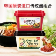韩国进口 膳府 辣椒酱+烤肉酱 500g*2盒