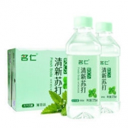 名仁 清新苏打水饮料 薄荷味 375ml*24瓶 整箱装 弱碱性水无汽无糖 *4件