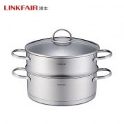 LINKFAIR 凌丰 蒸锅 304不锈钢汤锅双层蒸笼汤锅 26cm