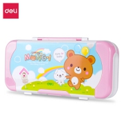 deli  得力 95585 可爱卡通 三层塑料 铅笔盒（含套尺）*6件