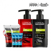 L‘OREAL PARIS 巴黎欧莱雅 男士火山岩洁面乳套装（洁面乳160ml*2+洁面膏50ml*2+水凝露15ml*3）