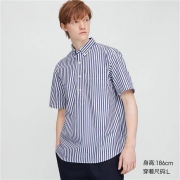UNIQLO 优衣库 426933  男装 优质长绒棉条纹衬衫(短袖)