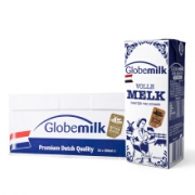 荷高（Globemilk） 荷兰原装进口  3.6乳蛋白 全脂纯牛奶 200ml*24 *3件