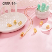 千叶珠宝闺蜜款2020新品 好丸18K金葫芦开心丸紫粉水晶玛瑙吊坠女