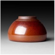 隐庐 建窑建盏柴烧柿红盏茶杯 禅定杯 *3件