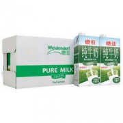 德国原装进口牛奶 德亚（Weidendorf）脱脂纯牛奶 1L*12盒 整箱装 *2件