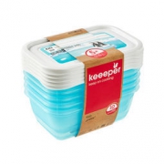 KEEEPER 可微波加热PP材质冰箱收纳盒保鲜盒 0.5L*5个 多规格可选
