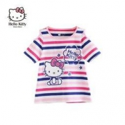 Hello kitty 女童圆领露肩短袖T恤