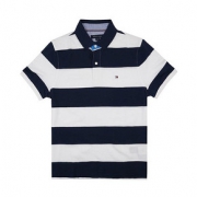 百亿补贴 TOMMY HILFIGER2020新款经典款休闲百搭男士宽条纹短袖polo衫