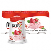 PLUS会员：优诺（yoplait）优丝 草莓果粒风味发酵乳 135g*3*5
