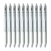 日本斑马牌（ZEBRA）JJ15-MK 牛奶系彩色中性笔 0.5mm子弹头啫喱笔标记笔 学生柔色手账笔 水粉白 10支装