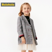 限尺码：Balabala 巴拉巴拉 女童格子小西装外套