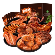 俏香阁 鸭肉大礼包  卤味鸭脖鸭舌鸭翅鸭锁骨 500g/盒*4