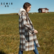 Semir 森马 19-078100313 女士格子毛呢大衣