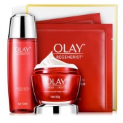 玉兰油（OLAY）大红瓶4件套 护肤品套装化妆品礼盒（乳液面霜50g+爽肤水150ml赠面膜*2）