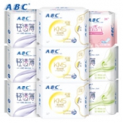 京东PLUS会员： ABC 蓝芯棉柔透气日用+夜用卫生巾组合 69片