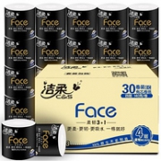 Plus会员： 洁柔卷纸 黑Face 加厚4层140gx30卷x3件