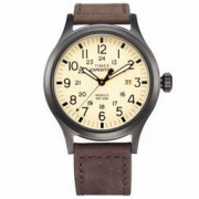 TIMEX 天美时 T49963 男士时装腕表 40mm 米色 棕色 皮质