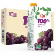 汇源果汁 葡萄汁果汁饮料 100%葡萄汁1L*5盒 饮料整箱 *4件