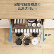 箭牌拉篮厨房橱柜304不锈钢双层缓冲 碗碟篮内置物架小多功能收纳