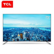 TCL 75V2 75英寸 4K 液晶电视 AI语喜MEMC超大屏 黑色