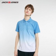 JackJones 杰克琼斯 219206503 男士渐变字母压印Polo衫