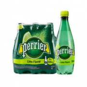 Perrier 巴黎水 青柠味 含气天然矿泉水 塑料瓶 500ml*6瓶 *5件