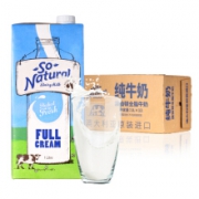 PLUS会员：澳伯顿 So Natural 澳大利亚原装进口 全脂纯牛奶 1L*12瓶 *2件