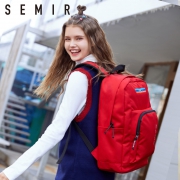 4.9分，防泼水：Semir森马 休闲学院风双肩包