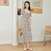 范思蓝恩 Z201299 女士V领碎花连衣裙