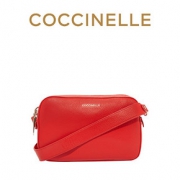 COCCINELLE/可奇奈尔ALPHA斜挎包牛皮女士纯色拉链单肩包相机包