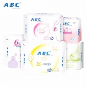 ABC 卫生巾 纤薄棉柔日夜用 组合装 55片
