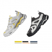 1日0点：Skechers 斯凯奇 复古拼接撞色厚底户外老爹鞋 男 66255-FW