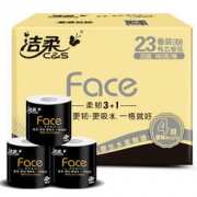 洁柔(C&S) 卷纸 黑Face 加厚4层180g卫生纸*23卷 *2件