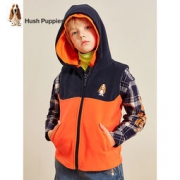 大额神券：Hush Puppies 暇步士 儿童摇粒绒连帽马甲