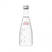 依云（evian）法国进口天然矿泉水玻璃瓶饮用水弱碱性纯净水 330ml*20瓶整箱
