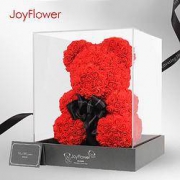 JoyFlower 永生花玫瑰小熊七夕情人节礼物 附赠品