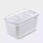 日本PET收纳盒   内置沥水筐+分格板   6L
