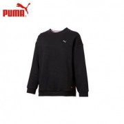 PUMA 彪马 女士圆领套头衫 网眼拼接长袖运动卫衣 57766701