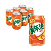 限华南： Mirinda 美年达 橙味汽水 碳酸饮料 330ml*6听