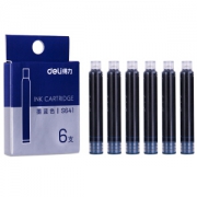 凑单品： deli 得力 S641 钢笔墨囊 墨蓝墨水 6支/盒