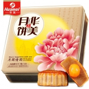 13日6点开始：华美  蛋黄白莲蓉豆沙组合 月饼铁盒装 400g(2饼4味)
