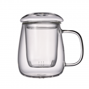 水之铭 带把双层玻璃茶杯 500ml