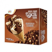 伊利 巧乐兹香草巧克力口味脆皮甜筒雪糕冰淇淋冰激凌冷饮 73g*6/盒 *8件