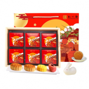 知味观 中华老字号 奶黄流心月饼410g