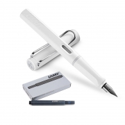 LAMY 凌美 Safari狩猎者 F尖钢笔 白色款+ T10 墨囊5支装