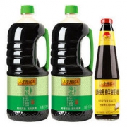 李锦记薄盐生抽1750*2+味蚝鲜蚝油调味品680薄盐酱油蚝油 *9件